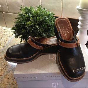 Donald J Pliner Sporty Black Mules/Clogs